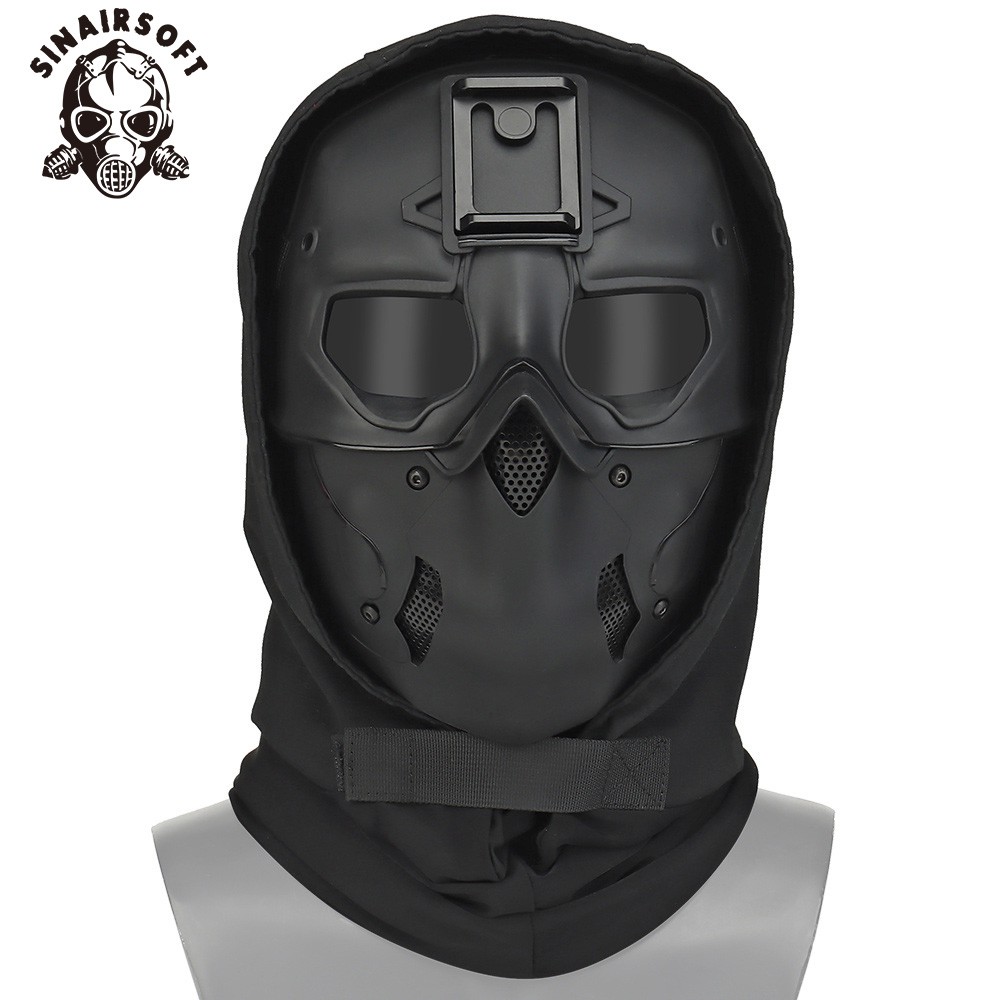 Sinairsoft Tactical Wild Mask Headgear Mask Combine Full Face Protective Breathable Mask For Movie Props