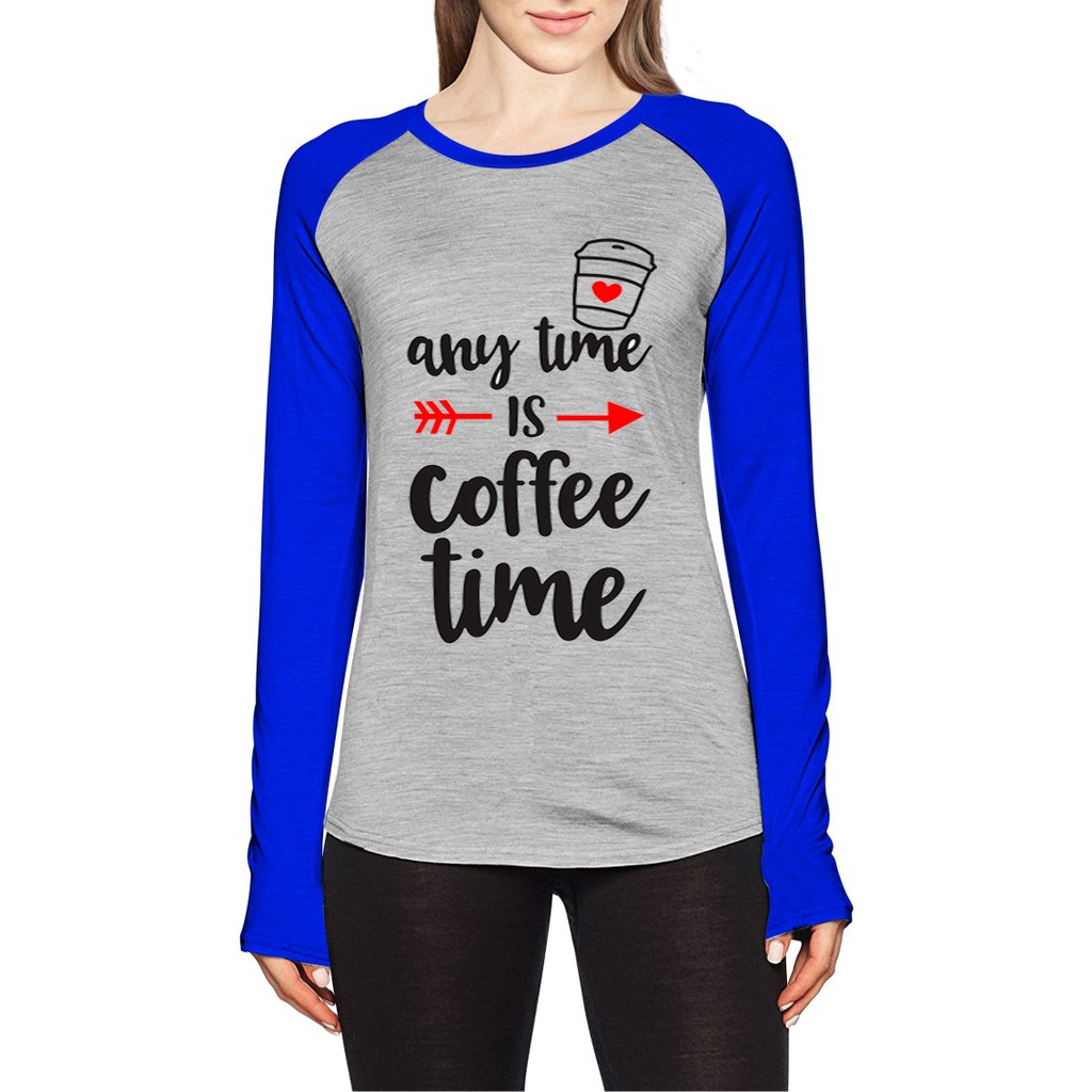 เสื้อยืด VIEW_ALL Raglan พร้อมรูปภาพ COFFEE TIME | แขนยาว | Size M - L - XL - XXL