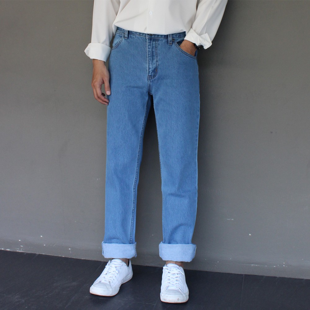 Golden Zebra Jeans กางเกงยีนส์ชายฟอกนิ่มขากระบอกผ้าไม่ยืดไซส์เล็กไซส์ใหญ่ #535/1