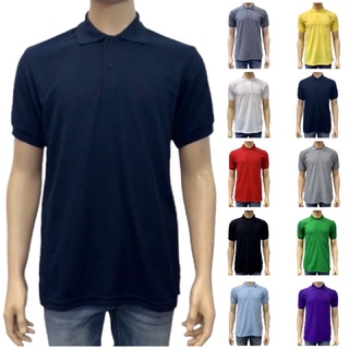 เสื้อโปโลผู้ชายแขนสั้น 5 ไซส์ 10 สี ผ้าจูติสีพื้น Polo Shirt