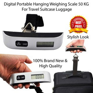 (เครื่องชั่งกระเป๋า) เครื่องชั่งกระเป๋า ดิจิตอล แบบพกพา Electronic LCD Luggage Scale 50 Kg/10g