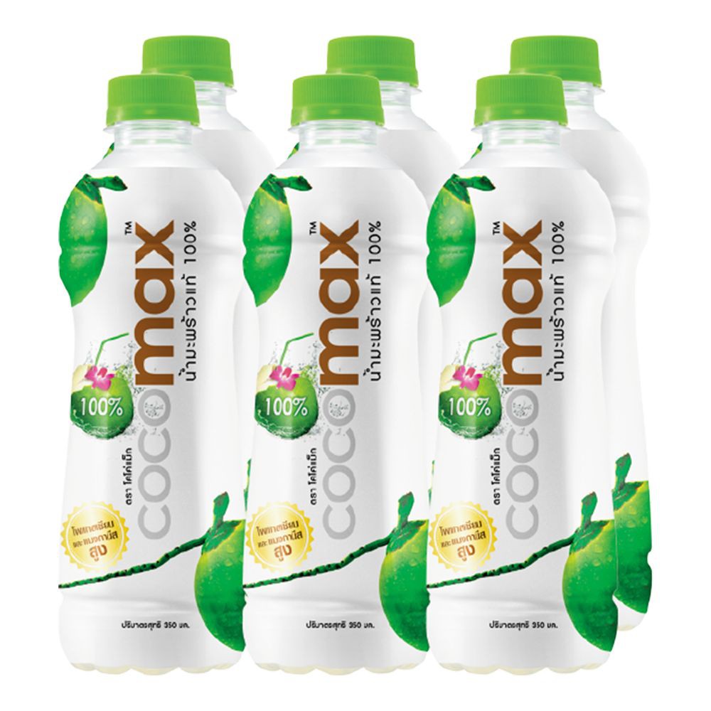 โคโค่แม็ก น้ำมะพร้าวแท้ 100% 350 มล. (6 ขวด) Coco Max 100% Pure Coconut Water 350ml (6 Bottles)