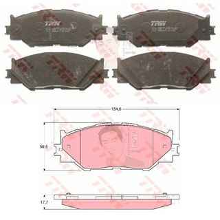 GDB3410 ผ้าเบรค-หน้า(TRW) (เนื้อผ้า COTEC) LEXUS IS 250 05