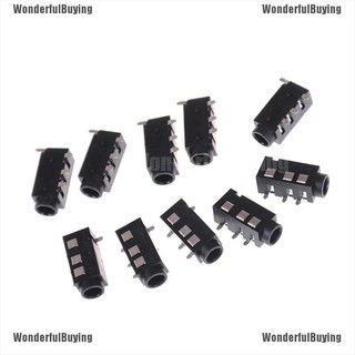 {WonderfulBuying} แจ็คเชื่อมต่อหูฟัง PCB ตัวเมีย PJ-320D 4 Pins SMD 3.5 มม. 10 ชิ้น