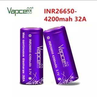 ถ่านชาร์จ 26650 Vapcell 4200mAh 32A หัวเรียบ(ราคาต่อ1ก้อน)