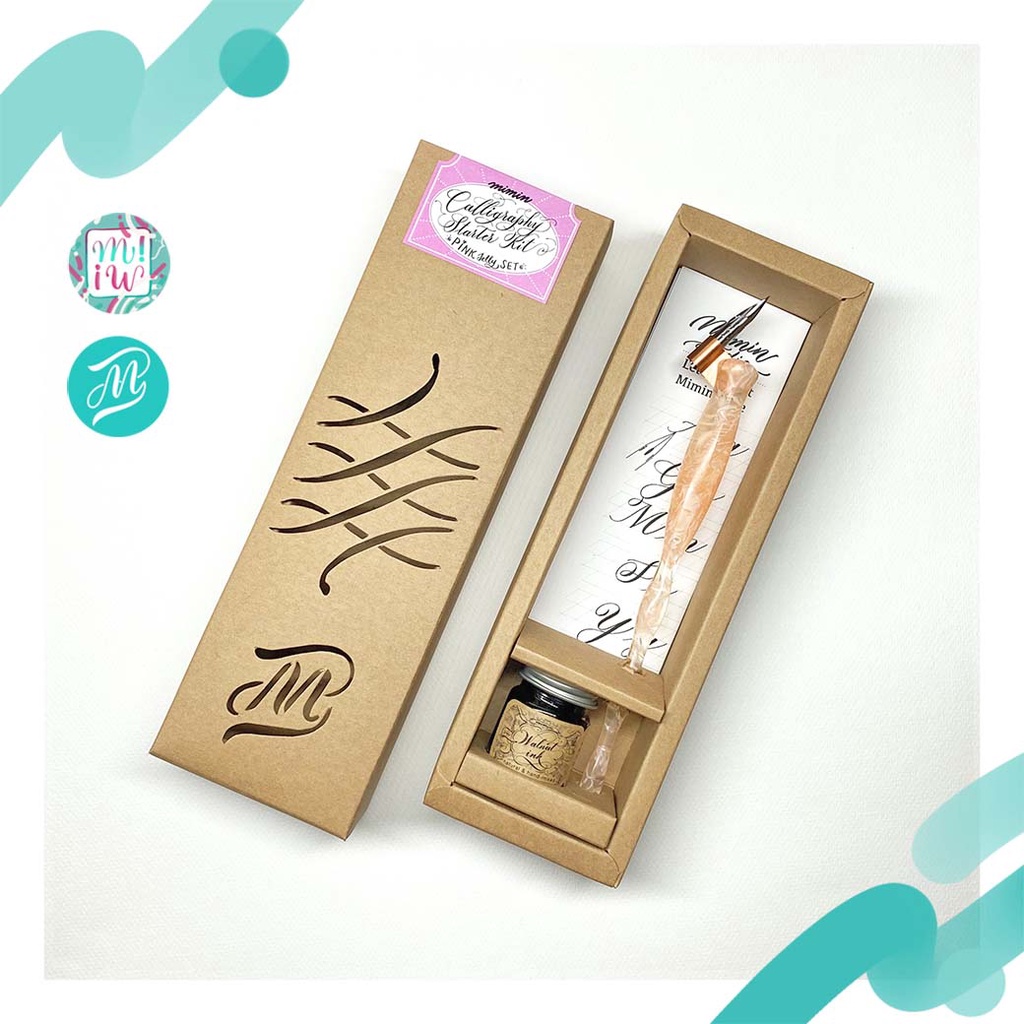 Calligraphy Starter kit dip pen Jelly ชุดปากกาคอแร้ง Oblique pen เขียนอักษร Dip pen จาก Mimin Studio