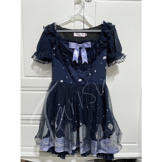 [มือ2] เดรส โลลิต้าสีน้ำเงิน ลายนางเงือก🐳 แบรน Candyrain Lolita dress