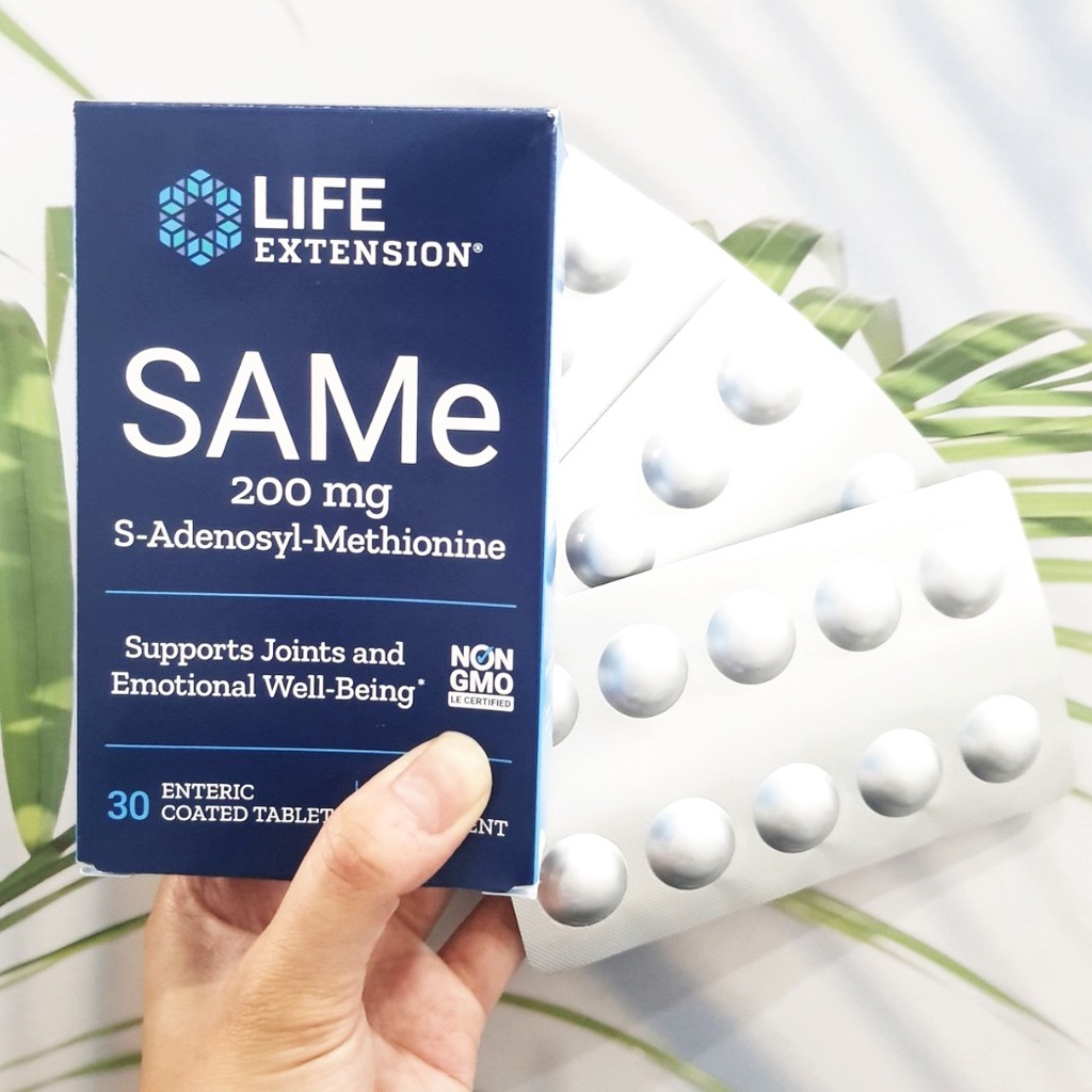 (Life Extension®) SAMe S-Adenosyl-Methionine 200 mg 30 Enteric Coated Tablets เอส อะดีโนซิล เ