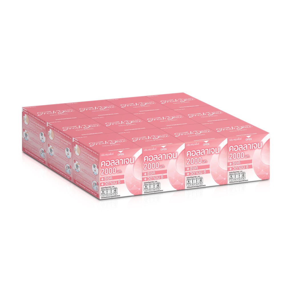 Fresh Doze เฟรชโดส เพรสแอนด์เชค กลิ่นฟรุ๊ตพั้นช์คอลลาเจน 2000 มก. 3.5g Pack 12 ชิ้น #6
