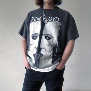 tshirtเสื้อยืดคอกลมฤดูร้อน[Ready Stock] Fashion PINK FLOYD rock white ghost vintage washed old retro cal short-sleeved T