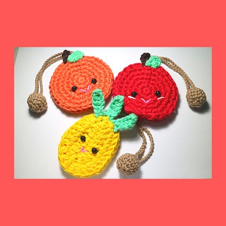 fruit key cover ที่ใส่กุญแจ ลายผลไม้ แอ๊ปเปิ้ล ส้ม สับปะรด แตงโม