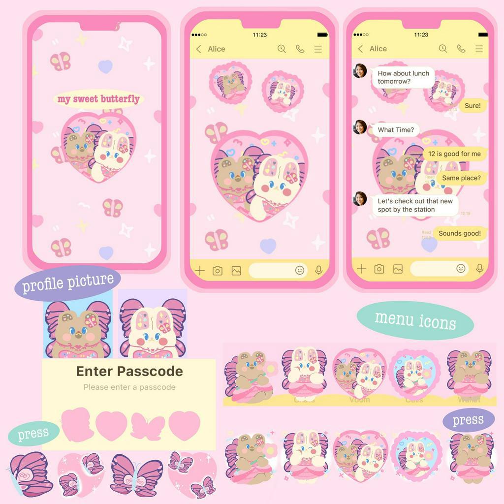 ธีมไลน์น่ารัก โทนสีพาสเทล ราคาถูก  | ใช้ได้ตลอด ไม่หมดอายุ ได้รับสินค้าภายในวันที่สั่ง