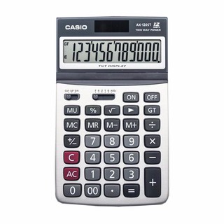 CASIO เครื่องคิดเลข ตั้งโต๊ะ หน้าจอ 12 หลัก รุ่นAX-120ST ใช้ได้ทั้งพลังงานแบตฯ