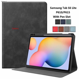 Samsung Tab S6 Lite P610 P615 เคสแท็บเล็ตแบบประกบและพลิกตั้งได้ ช่องใส่ปากกาแม่เหล็กแท็บเล็ต