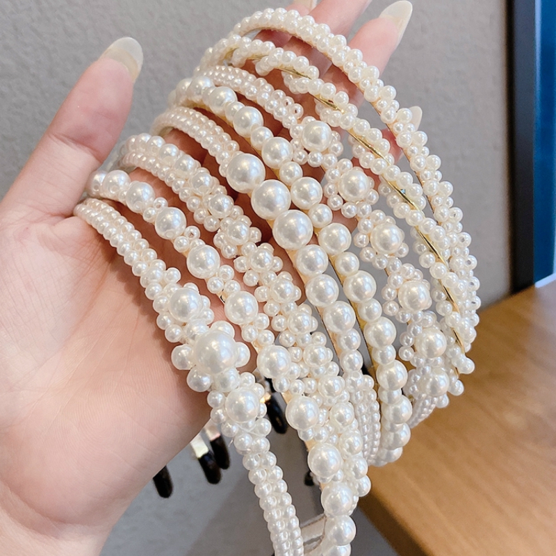 ที่คาดผม ประดับมุกเทียม สไตล์เกาหลี หวาน เรียบง่าย สำหรับผู้หญิง - รูปที่ 4