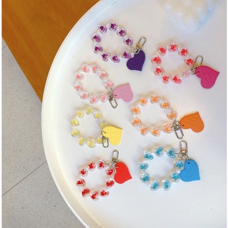 Heart-shaped Lanyard Keychain Is Suitable for Apple Android Phone Couple Lanyard Creative Wristband Silicone Bag Pendant