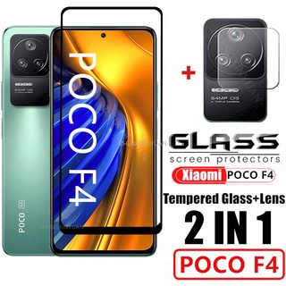 2in1 ฟิล์มกระจกนิรภัยกันรอยหน้าจอ สําหรับ Xiaomi POCO F4 GT F3 X3 NFC X3PRO POCOF4 X3 GT