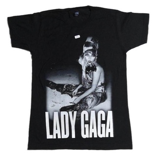 HOT SALINGเสื้อยืดผ้าฝ้ายHH เสื้อวง LADY GAGA the born this way ball 2012 ลิขสิทธิ์แท้ เสื้อยืดคอกลม S-5XL