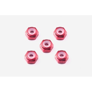 TAMIYA 15493 Jr 2Mm Aluminum Lock Nut Red 5Pcs