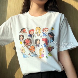 ฤดูร้อน  ล่าสุด  รูปแบบตัวการ์ตูนยอดนิยม  คอกลม  แขนสั้น  เสื้อยืด  M~3XL