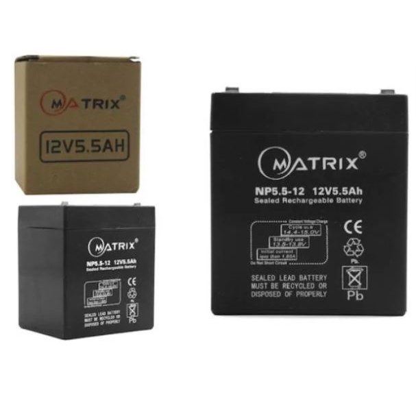 แบตเตอรี่ MATRIX UPS ขนาด 12V/5.5A ใช้กับเครื่องสำรองไฟ