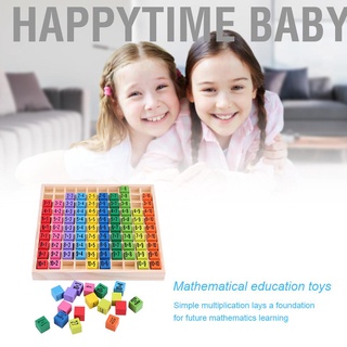 Happytime บล็อคตัวต่อไม้ขนาด 10x10 ของเล่นเสริมการเรียนรู้เด็ก