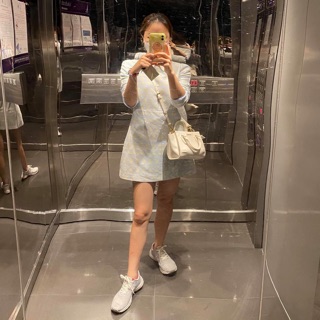 มินิเดรส สีพลาสเทล ลายกราฟฟิก มือสองของแม่ค้าเอง