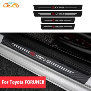 GTIOATO สำหรับ Toyota Fortuner 4ชิ้น คาร์บอนไฟเบอร์ แผ่นกันรอยประตูรถยน กันรอยประตูรถยนต์ สติ๊กเกอร์ติดรถ