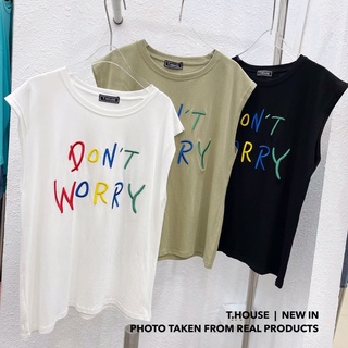 พร้อมส่ง09.07.21🥃เสื้อแขนกุด ผ้าcotton ดีเทลงานปักเล่นสี งานสั่งทำของทางร้าน ป้ายT.HOUSE