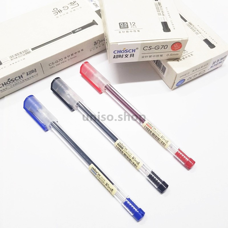 ปากกาเจล CHOSCH G70 ขนาดเส้น0.5 mm มี3สีให้เลือก(สีน้ำเงิน,สีดำ,สีแดง)ผลิตภัณฑ์คุณภาพ เครื่องเขียน (ราคาต่อด้าม)