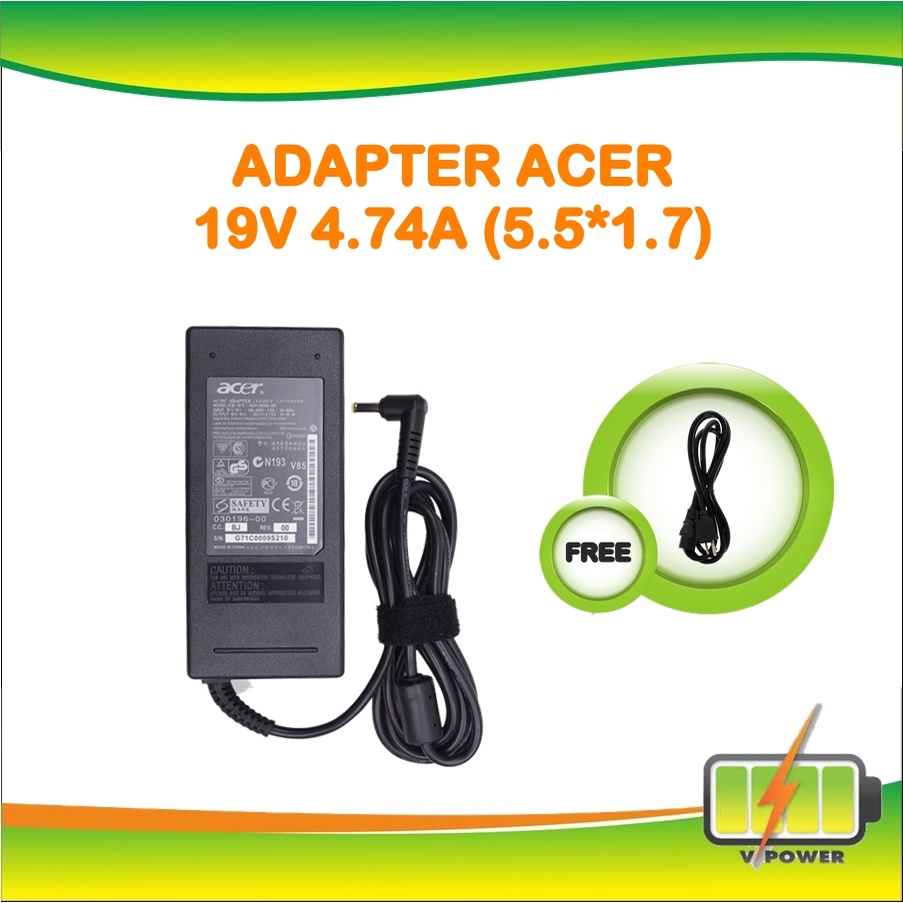 ADAPTER ACER 19V 4.74A (5.5*1.7) หัวฟ้า #8