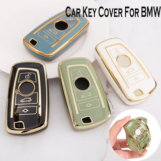 เคสรีโมทกุญแจรถยนต์ TPU สีทอง สําหรับ BMW A B Series