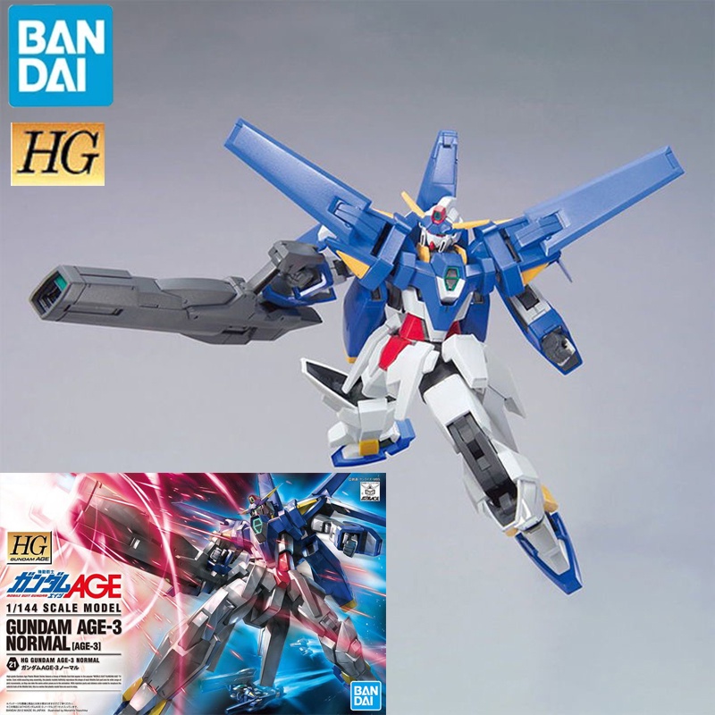 หุ่นยนต์อัจฉริยะBandai Original Gunpla Anime HG 1/144 AGE-3 Gundam Assembled Robot Action Figure Kit Assemble Decoration