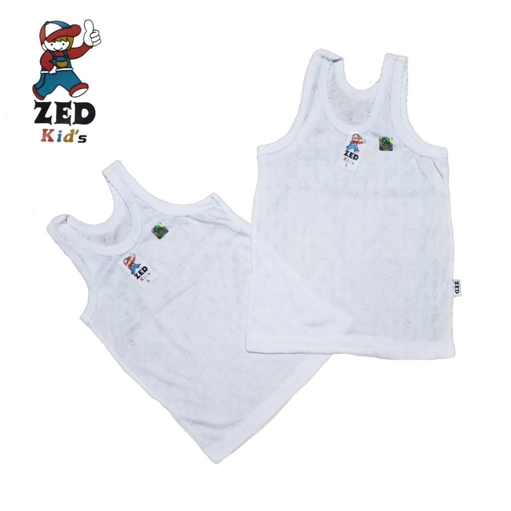 ZED KIDS BABY SINGLET 6PCS WHITE SINGLET ไซส์ L (1-2 ปี)