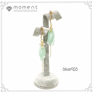 Moment ต่างหู B0012-G ก้านเงินแท้ 92.5% Nickle Free