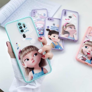 เคส OPPO เคสหลังใสขอบกล้องสกรีนลายการ์ตูน รุ่นa31 A3s A5s A7 A12 A52020 Realme5 A92 C3 Y12Y15 Y17V19 Y30 Y50 y20 ren4 F9