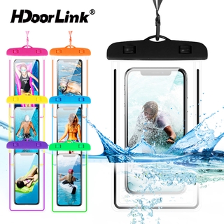 Hdoorlink Ipx8 กระเป๋าเคสเรืองแสงกันน้ําสําหรับใส่โทรศัพท์มือถือดําน้ําว่ายน้ํา