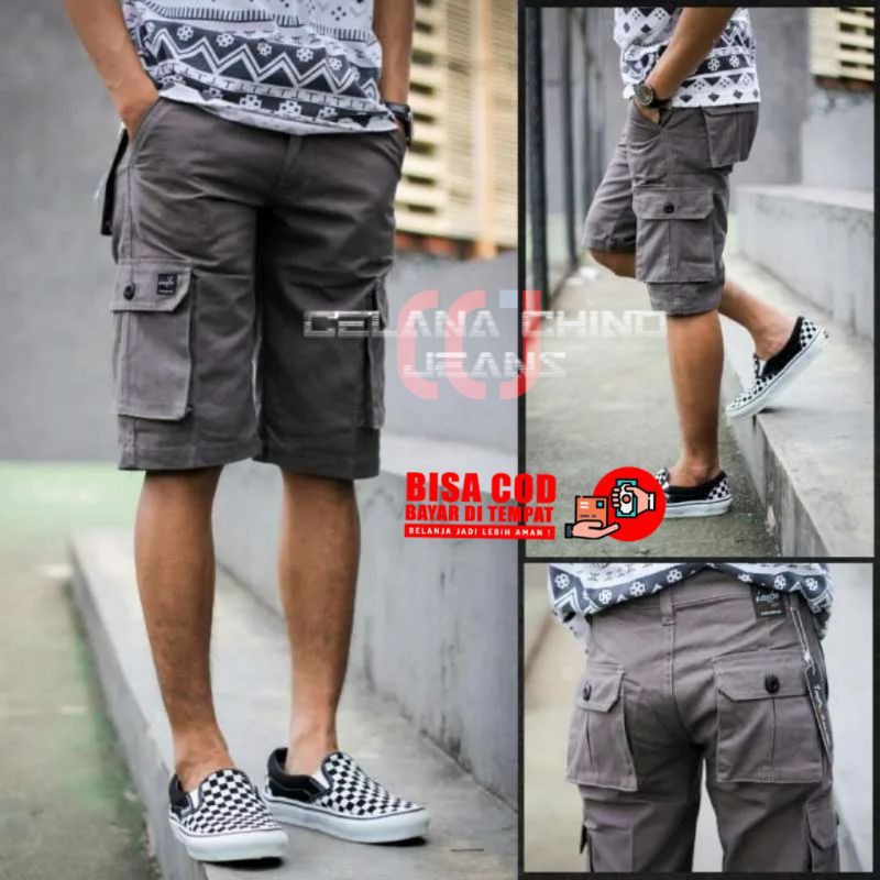 Whats MORE HITS Mens Short Cargo Pants Mountain Striped Cardinal Beach Gym Running Fitness Outfit