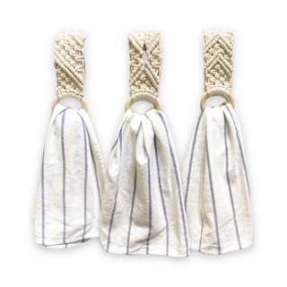 ที่แขวนผ้าเช็ดมือ ผ้าเช็ดมือ ห่วงถักmacrame handmade