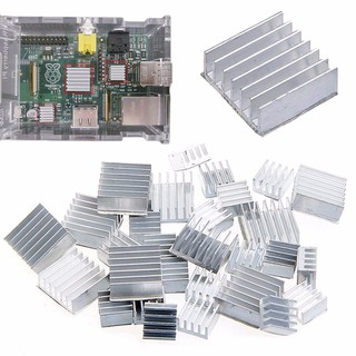 Ptptrate ใหม่ ฮีทซิงค์พัดลมระบายความร้อน อะลูมิเนียมบริสุทธิ์ สําหรับ Raspberry Pi 3 Pi 2 30 ชิ้น