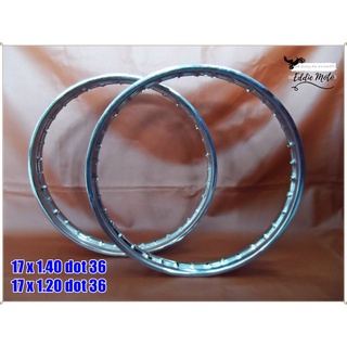 STEEL "CHROME" F&amp;R WHEEL RIM 17x1.40 (DOT36) and 17x1.20 (DOT36) for MOTORCYCLE  // วงล้อเหล็ก (ชุบโครเมียม)