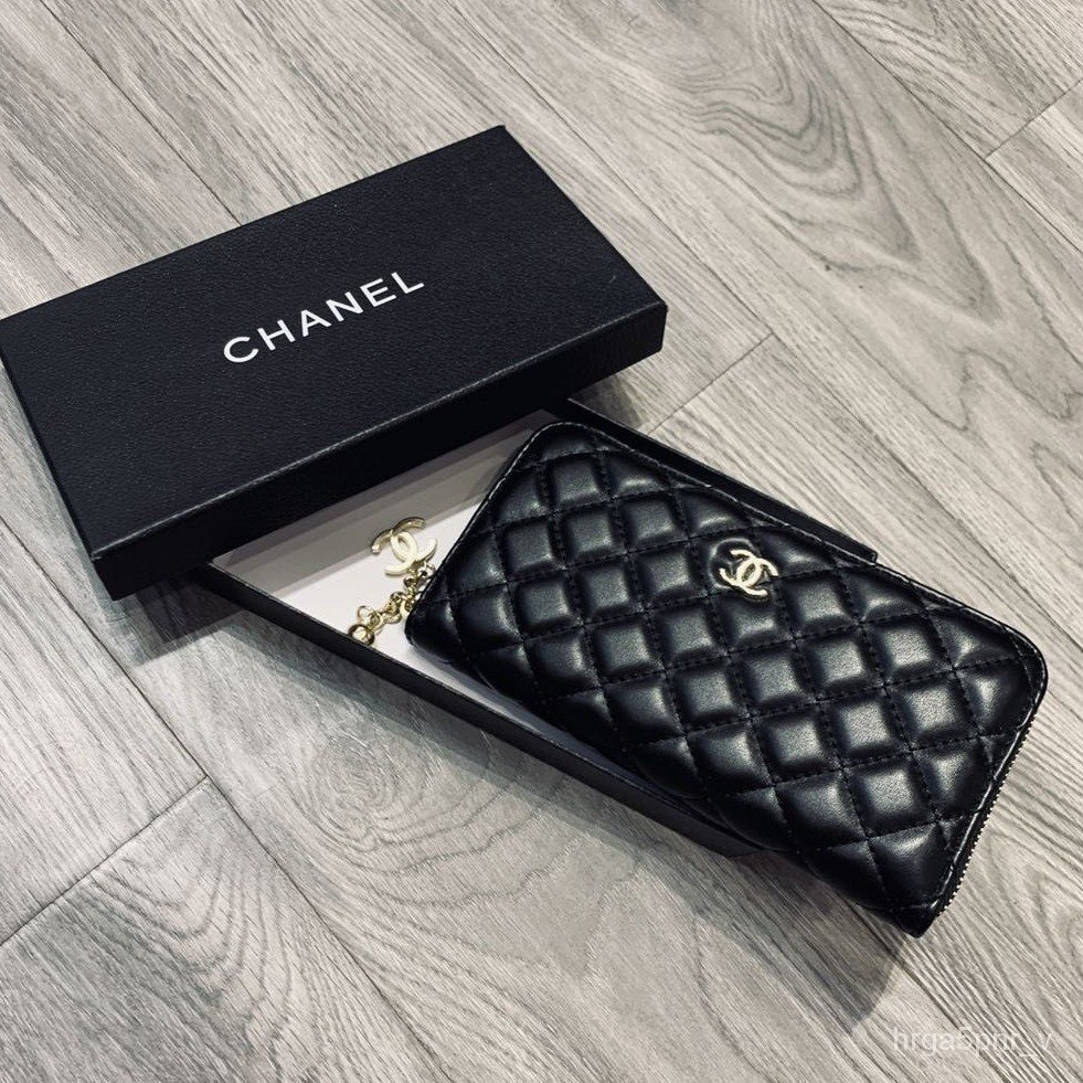(Authentic)Chanel'S Style Lingge Spiraea Wallet Clutch Coin Pack Zipper Card Holder Long Wallet 1qZq