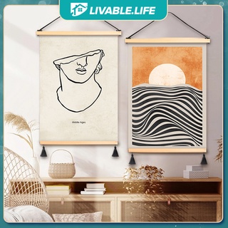 Livable.Life ผ้าแขวนผนัง ​สไตล์นอร์ดิก ภาพวาดผ้าใบ ภาพติดผนัง แต่งห้อง ตกแต่งห้องนอน