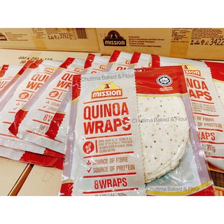 Quinoa Wraps mission 8serv. ควีนิว แรพส์ จำนวน 8แผ่น 360กรัม (แผ่นแป้งสำเร็จรูป)