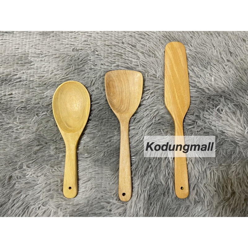 ทัพพีไม้ ไม้พาย ตะหลิวไม้ แบบหนา คุณภาพดี