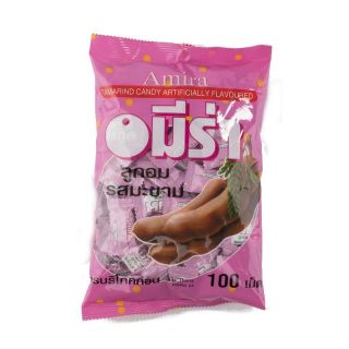 อมีรา ลูกอม รสมะขาม ขนาด 100เม็ด/ถุง อมีร่า Amira Tamarind Candy