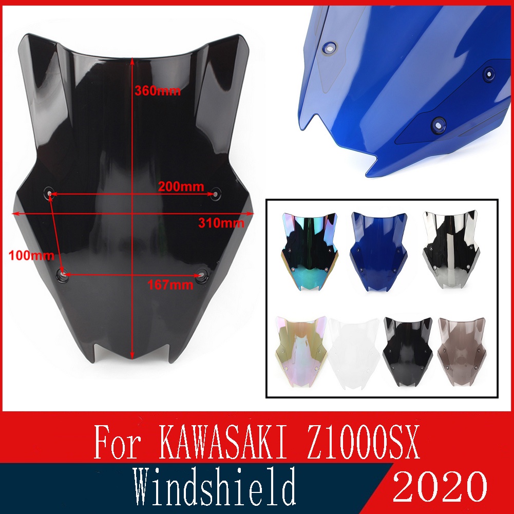 KAWASAKI Double BubbleกระจกสําหรับKawasaki Z1000SX Z1000 Z 1000 SX 2020 2021 2022 พลาสติกABSรถจักรยา