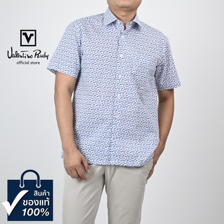 Valentino Rudy เสื้อเชิ้ตแขนสั้น Basic Fit รุ่นมีกระเป๋า ผ้า Cotton 100% [ORP1931-BU]