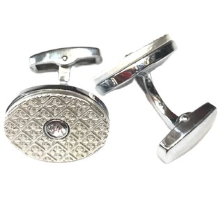 Cufflink กระดุมข้อมืองานสแตนเลสเกรดส่งออกคุณภาพพรีเมียมสีขาว