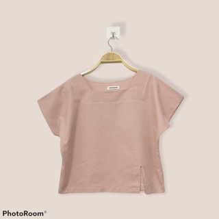 Stay🌸homeเสื้อครอปสไตล์มินิมอลใส่สบาย